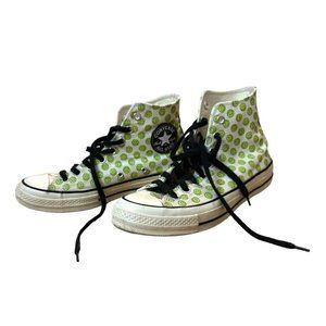Converse size 7.5 Men's high top green smiley